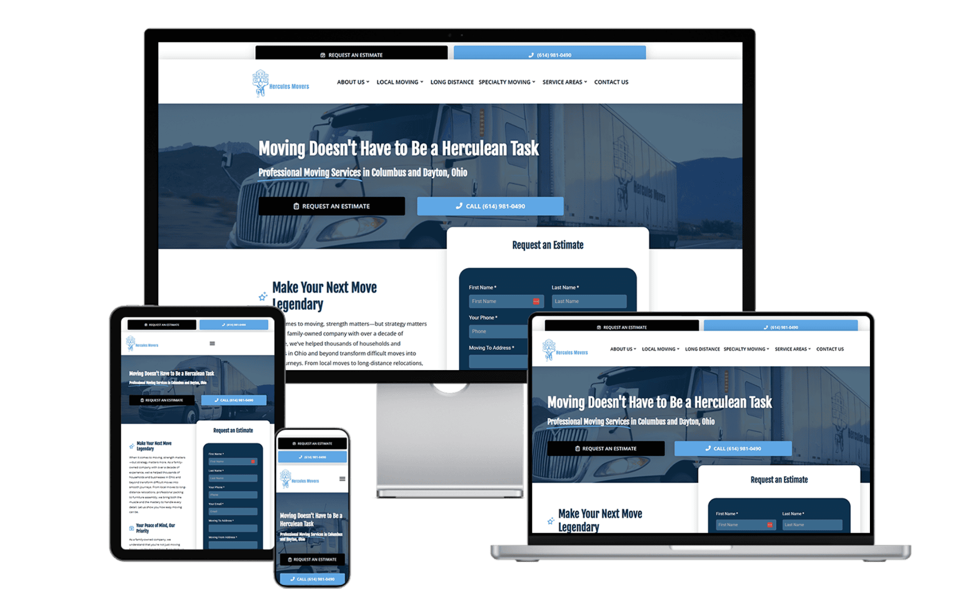hercules movers seo google ads case study mockup