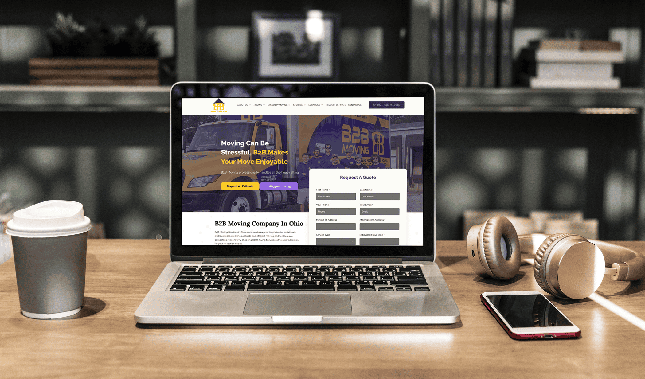 moving company wordpress website design