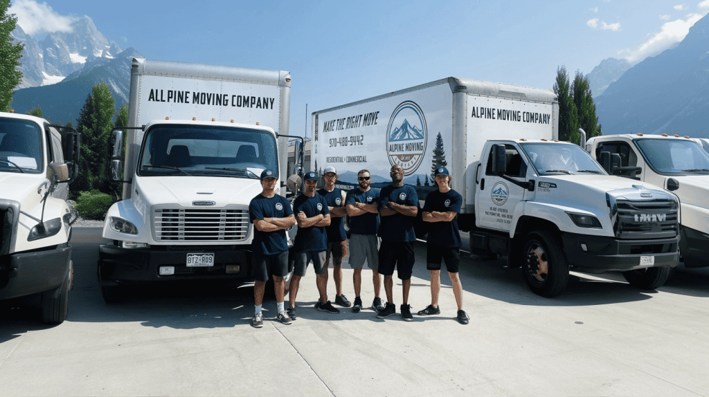 local movers in front of moving trucks