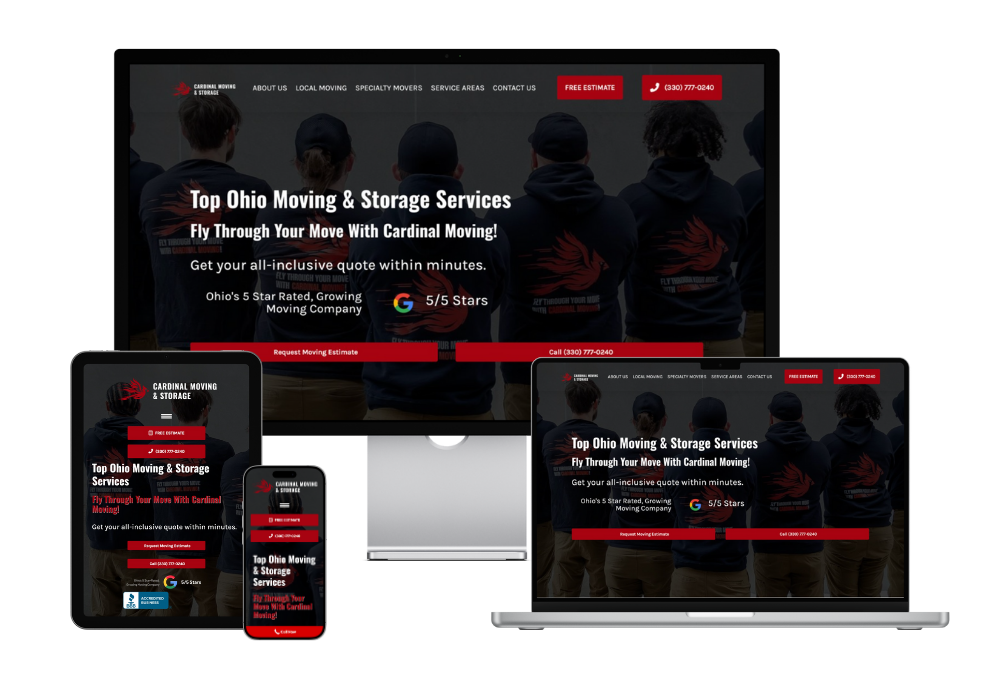 mockup cardinal moving responsive transparent background