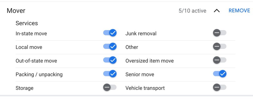 moving company marketing google ads profile budget