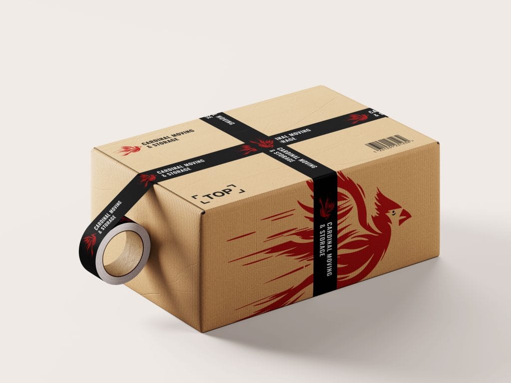 guerilla marketing for movers branded box and tape