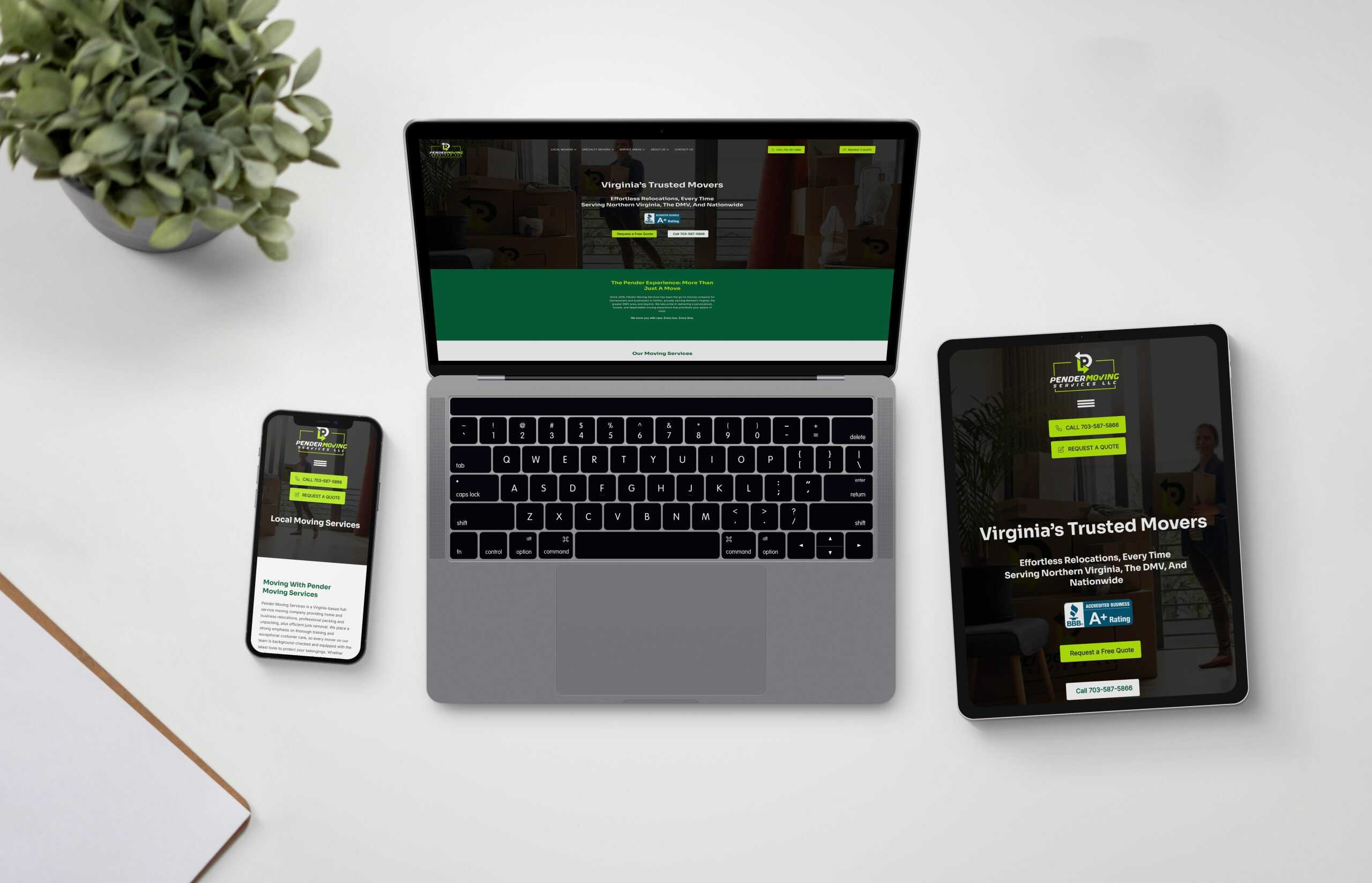 pendermoving responseive website design