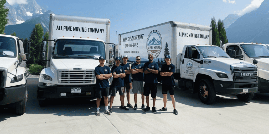 local movers in front of moving trucks
